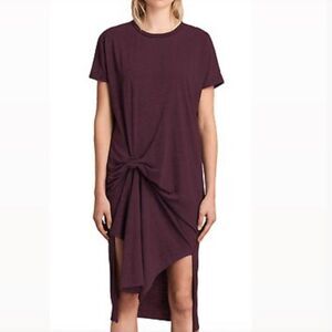 Allsaints | Women's Burgundy T-Rivi T-shirt Dress Size Medium